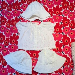 Baby Gap Cotton Shirt plus 3 Cotton Hats